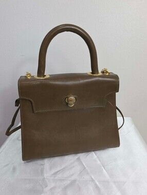 Vintage Classic Structured Top-Handle Women's Bag in Green